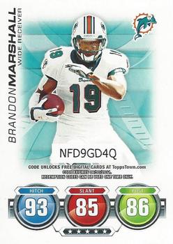 2010 Topps Attax - Code Cards #NNO Brandon Marshall  Front