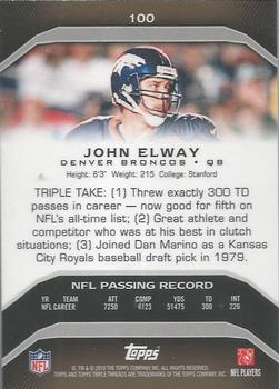 2010 Topps Triple Threads - Sepia #100 John Elway  Back