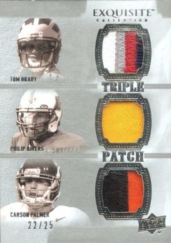 2010 Upper Deck Exquisite Collection - Patch Trios #BPR Philip Rivers / Tom Brady / Carson Palmer  Front