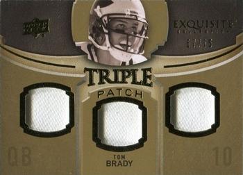 2010 Upper Deck Exquisite Collection - Single Player Triple Patch #ETPTB Tom Brady Front