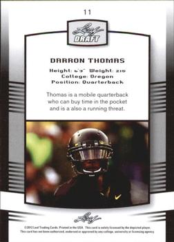 2012 Leaf Draft #11 Darron Thomas Back