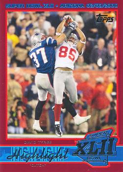 2008 Topps New York Giants Super Bowl XLII Champions #25 David Tyree Front