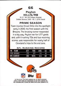 2011 Topps Prime - Retail Bronze #66 Peyton Hillis Back