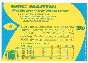 1989 Topps American/UK #9 Eric Martin Back