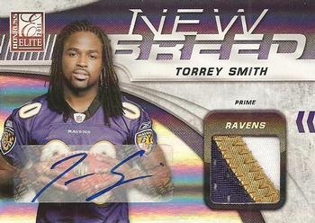2011 Donruss Elite - New Breed Jersey Autographs Prime #33 Torrey Smith Front