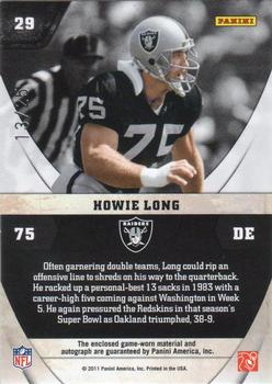 2011 Panini Absolute Memorabilia - NFL Icons Materials Autographs #29 Howie Long Back