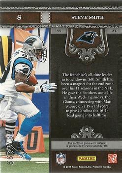 2011 Panini Crown Royale - The Zone Materials #8 Steve Smith Back