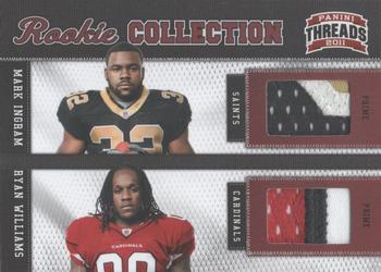 2011 Panini Threads - Rookie Collection Materials Combo Prime #12 Mark Ingram / Ryan Williams Front