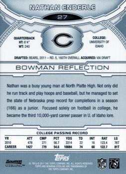 2011 Bowman Sterling - Blue Refractors #27 Nathan Enderle Back