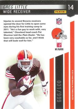 2011 Panini Certified - Certified Potential #14 Greg Little Back