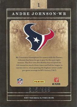 2011 Panini Certified - Gold Team #1 Andre Johnson Back