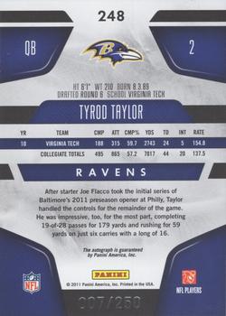 2011 Panini Certified - Mirror Red Signatures #248 Tyrod Taylor Back