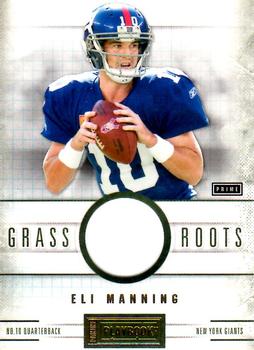 2011 Panini Playbook - Grass Roots Materials Prime #25 Eli Manning Front