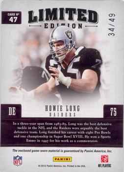2011 Panini Playbook - Limited Edition Materials #47 Howie Long Back