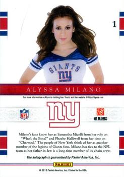 2011 Playoff National Treasures - Fans of the Game #1 Alyssa Milano Back