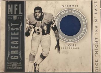 2011 Playoff National Treasures - NFL Greatest Materials #27 Dick Lane Front