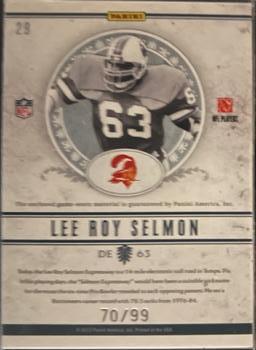 2011 Playoff National Treasures - NFL Greatest Materials #29 Lee Roy Selmon Back