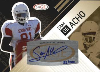2011 SAGE - Autographs Gold #A-1 Sam Acho Front