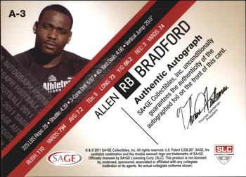2011 SAGE - Autographs Master Edition #A-3 Allen Bradford Back