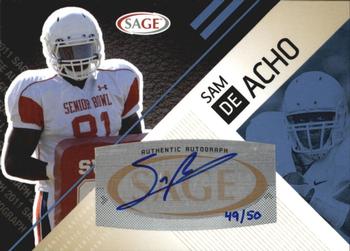 2011 SAGE - Autographs Platinum #A-1 Sam Acho Front