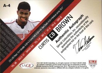 2011 SAGE - Autographs Platinum #A-4 Curtis Brown Back