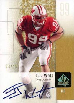 2011 SP Authentic - Autographs Gold #57 J.J. Watt Front