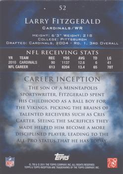 2011 Topps Inception - Blue #52 Larry Fitzgerald Back