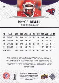 2012 Upper Deck #64 Bryce Beall Back