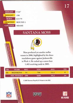 2007 Playoff Absolute Memorabilia #17 Santana Moss Back