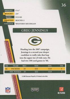 2007 Playoff Absolute Memorabilia #36 Greg Jennings Back
