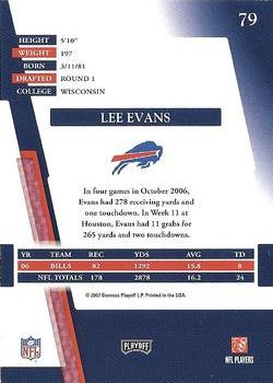 2007 Playoff Absolute Memorabilia #79 Lee Evans Back