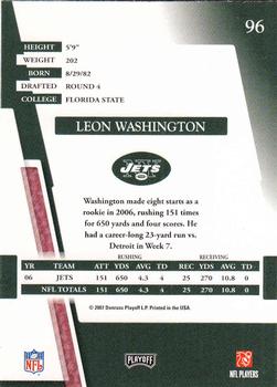 2007 Playoff Absolute Memorabilia #96 Leon Washington Back