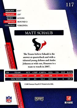 2007 Playoff Absolute Memorabilia #117 Matt Schaub Back