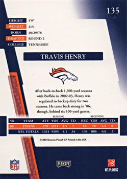 2007 Playoff Absolute Memorabilia #135 Travis Henry Back