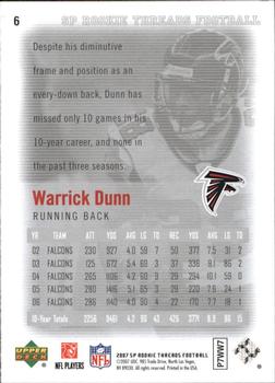 2007 SP Rookie Threads #6 Warrick Dunn Back