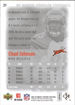 2007 SP Rookie Threads #21 Chad Johnson Back