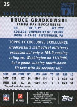 2007 Topps TX Exclusive #25 Bruce Gradkowski Back