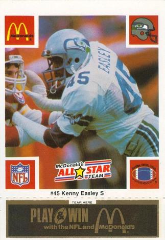 1986 McDonald's All-Star Team - Full Game Pieces: Week 2 Black/Gray Tab #NNO Kenny Easley Front