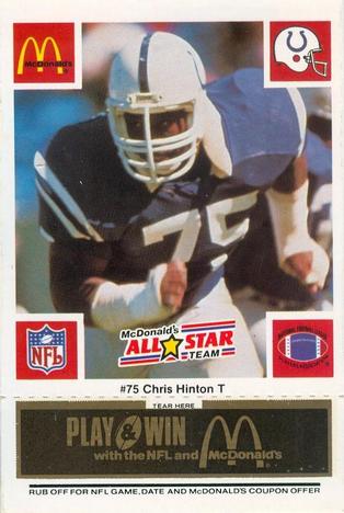 1986 McDonald's All-Star Team - Full Game Pieces: Week 2 Black/Gray Tab #NNO Chris Hinton Front