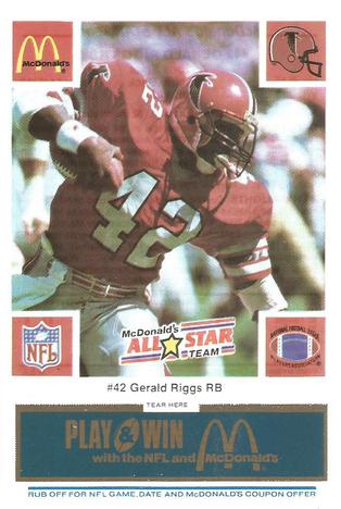 1986 McDonald's All-Star Team - Full Game Pieces: Week 1 Blue Tab #NNO Gerald Riggs Front