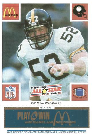 1986 McDonald's All-Star Team - Full Game Pieces: Week 1 Blue Tab #NNO Mike Webster Front