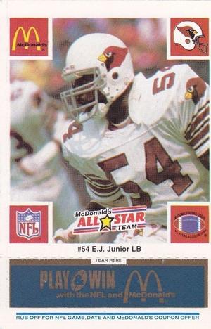 1986 McDonald's All-Star Team - Full Game Pieces: Week 1 Blue Tab #NNO E.J. Junior Front