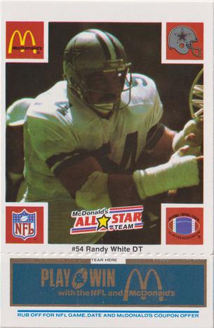 1986 McDonald's All-Star Team - Full Game Pieces: Week 1 Blue Tab #NNO Randy White Front