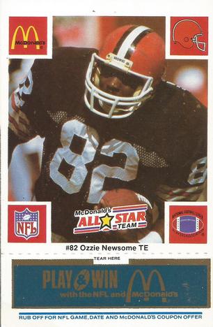 1986 McDonald's All-Star Team - Full Game Pieces: Week 1 Blue Tab #NNO Ozzie Newsome Front