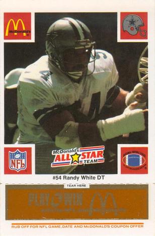 1986 McDonald's All-Star Team - Full Game Pieces: Week 3 Gold/Orange Tab #NNO Randy White Front