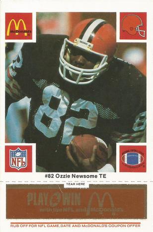 1986 McDonald's Cleveland Browns - Full Game Pieces - Week 3 Gold/Orange Tab #NNO Ozzie Newsome Front