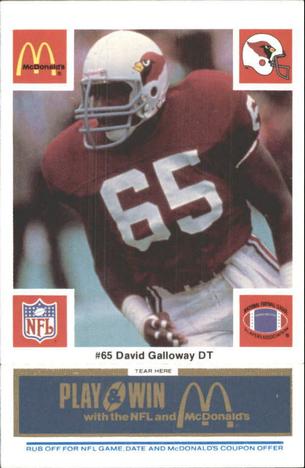 1986 McDonald's St. Louis Cardinals - Full Game Pieces - Week 1 Blue Tab #NNO David Galloway Front