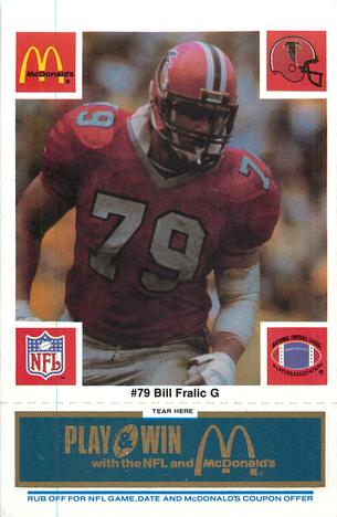 1986 McDonald's Atlanta Falcons - Full Game Pieces: Week 1 Blue Tab #NNO Bill Fralic Front