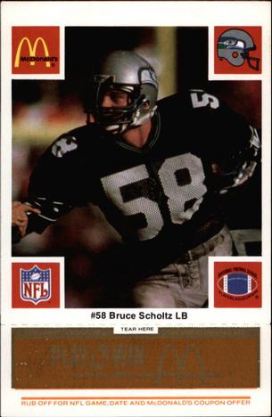 1986 McDonald's Seattle Seahawks - Full Game Pieces - Week 3 Gold/Orange Tab #NNO Bruce Scholtz Front
