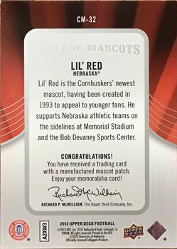 2012 Upper Deck - College Mascots Manufactured Patches #CM-32 Lil' Red Back